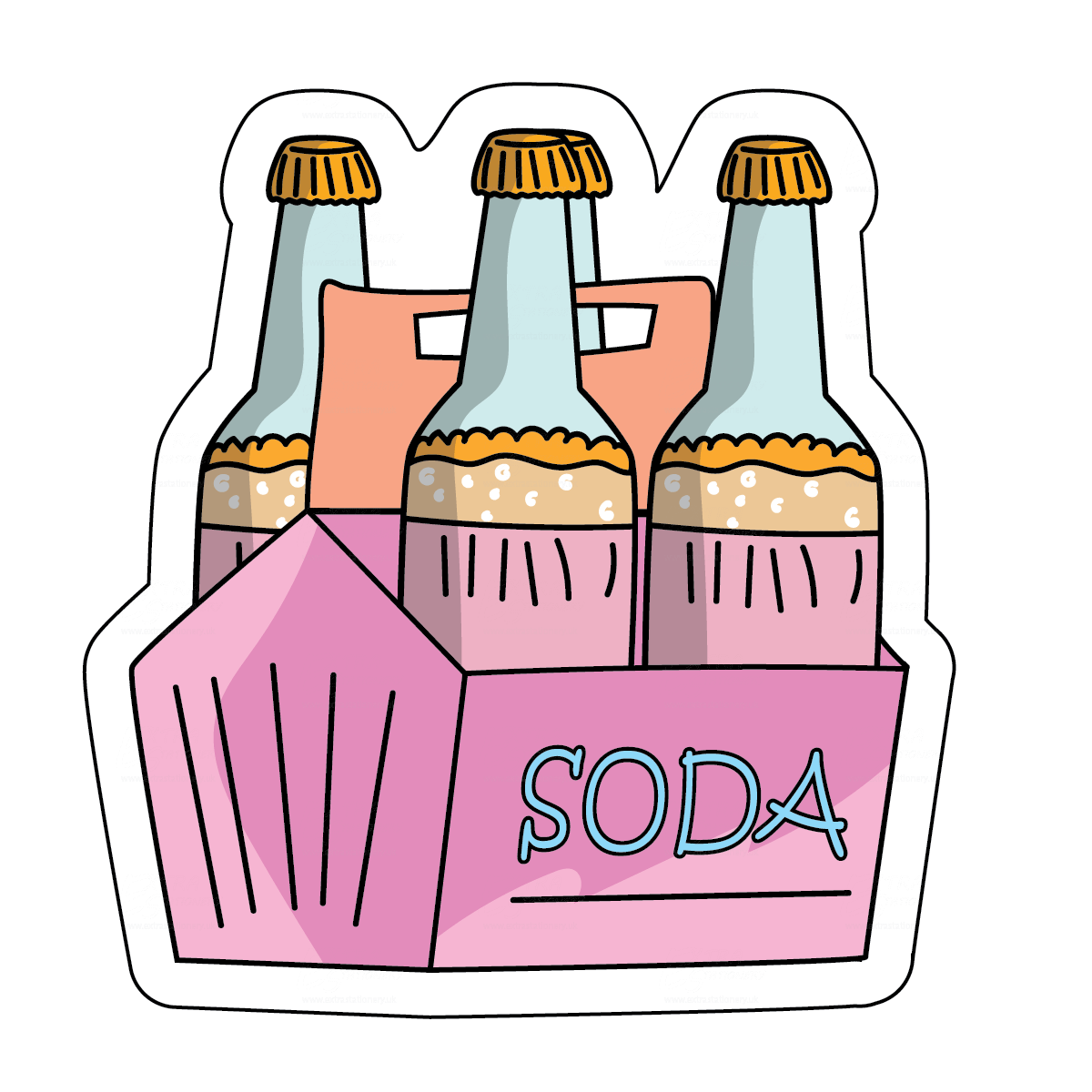 Cool rat sticker sheet that contains rat main sticker and mini stickers of fizzy drinks