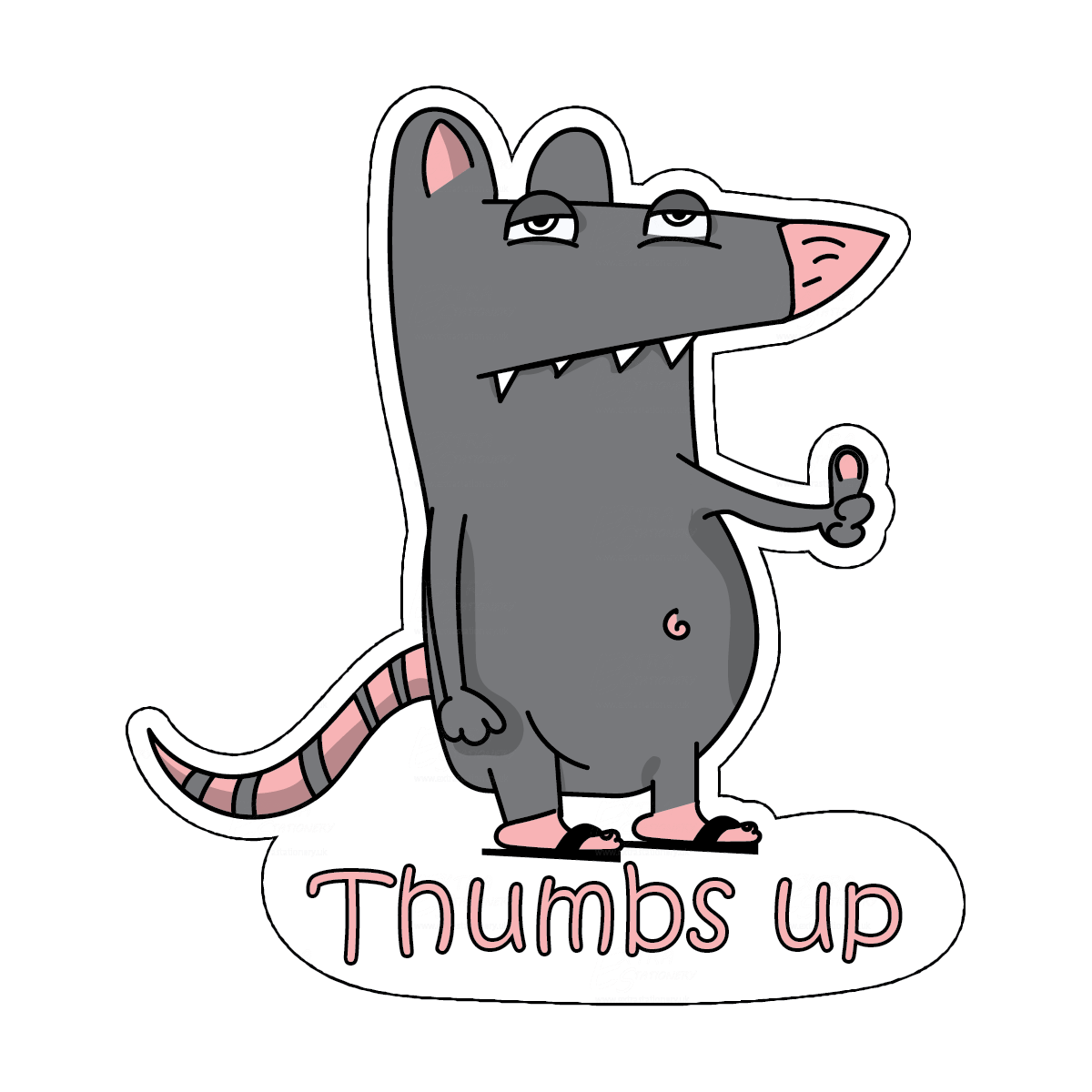 Cool rat sticker sheet that contains rat main sticker and mini stickers of fizzy drinks main sticker