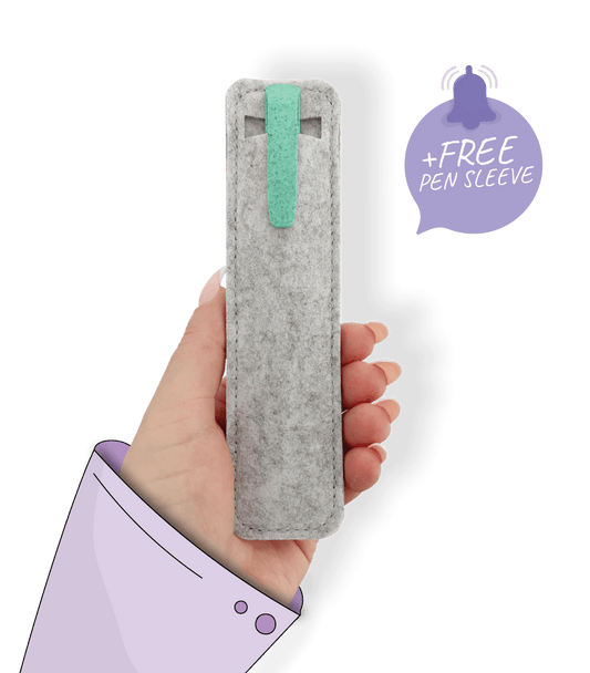 Eco-friendly Mint Recycled Pen in a sleeve