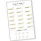 Lime Radiance color, Health appointment planner sticker sheet with appointment, dentist, and doctor stickers - 18 stickers in total (6 of each type)