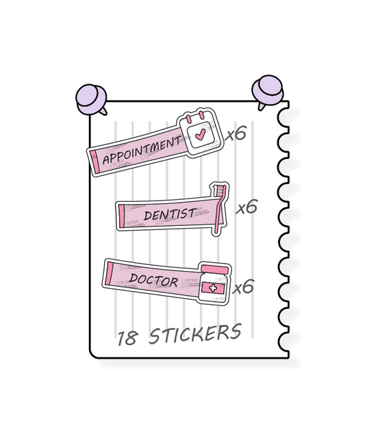 Rose fusion planner stickers facilitate organized appointment management, featuring options for scheduling and organizing appointments with general appointment stickers, dental appointment scheduling and reminders with dentist planner stickers, and medical appointment scheduling and tracking with dedicated doctor planner stickers.