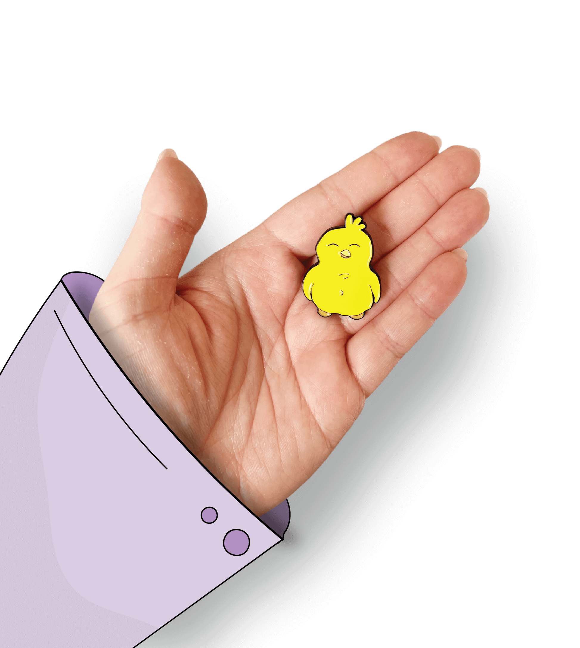 Baby Chick Enamel Pin - A heartwarming enamel pin featuring an adorable baby chick, perfect for bird lovers and fans of all things cute and cuddly.