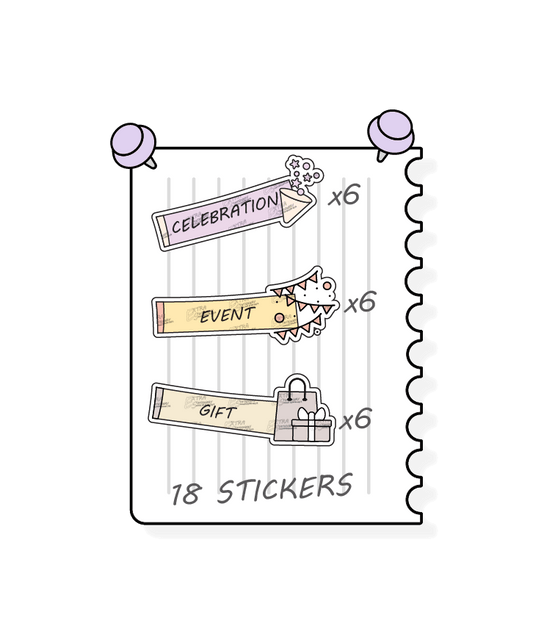  Multicolored planner stickers add a festive touch to organization, with options for celebrating joyful occasions, coordinating special events with event-themed stickers, and thoughtful gift planning and giving through dedicated gift planner stickers.