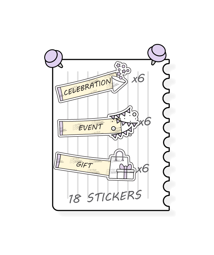 Sunshine lilac, planner stickers add a festive touch to organization, with options for celebrating joyful occasions, coordinating special events with event-themed stickers, and thoughtful gift planning and giving through dedicated gift planner stickers.