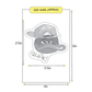 Cool duck wearing a pink hat sticker size guide