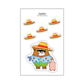Sticker of a corgi puppy on a summer vacation, sporting a Mexican hat sombrero and stylish sunglasses, radiating vacation charm.
