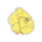 A heartwarming sticker of cute chicks expressing love and kindness, creating a cozy and uplifting atmosphere.