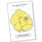 A heartwarming sticker of cute chicks expressing love and kindness, creating a cozy and uplifting atmosphere.