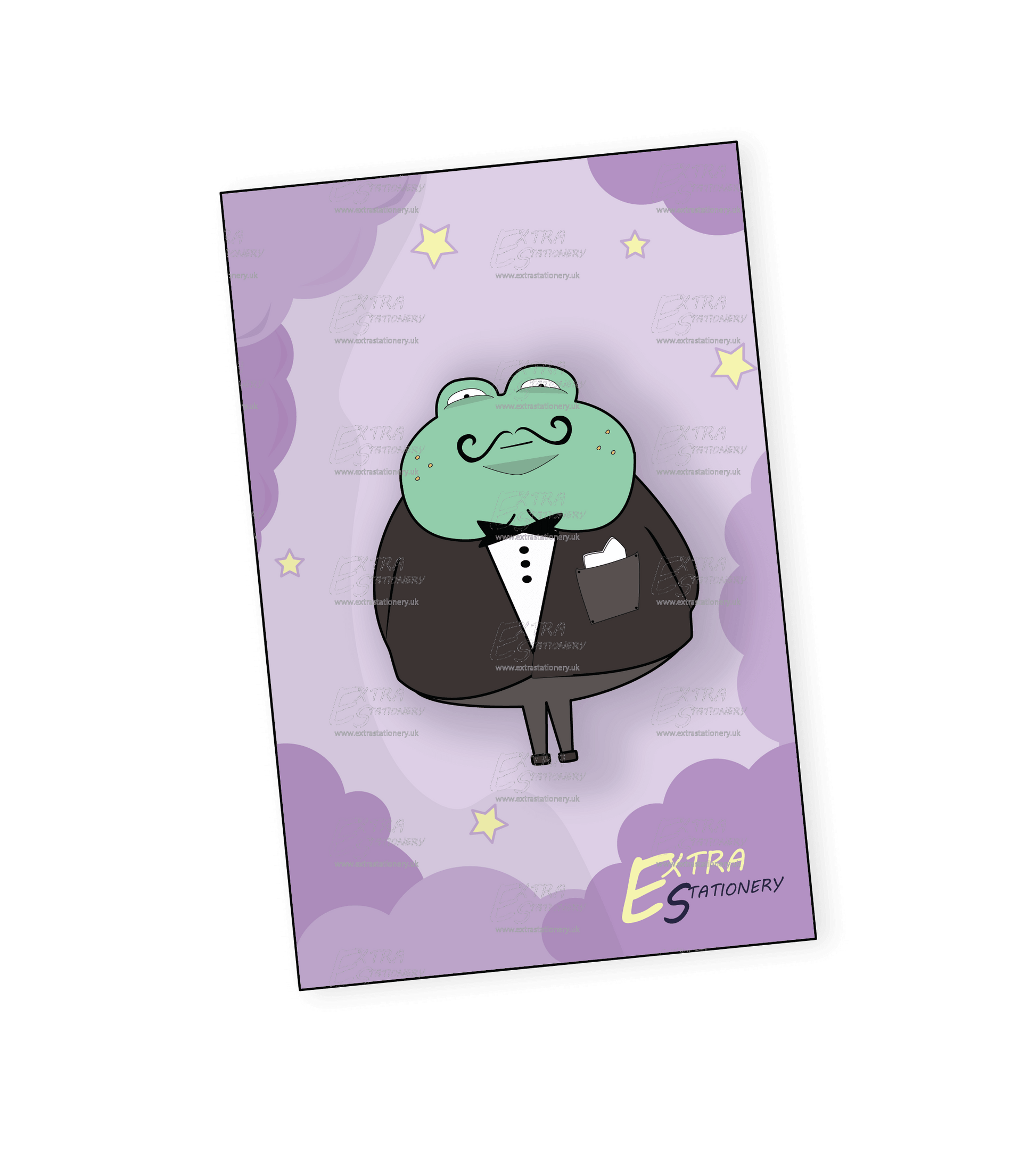 Dapper Frog Enamel Pin - A clever enamel pin featuring a smartly dressed frog in a suit and bowtie, perfect for those who appreciate wit and style in their accessories