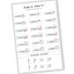 Minty Blush color, Productivity planner sticker sheet with deadline, project, and urgent stickers  18 stickers in total (6 of each type)