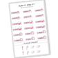 Rose Fusion color, Productivity planner sticker sheet with deadline, project, and urgent stickers - 18 stickers in total (6 of each type)