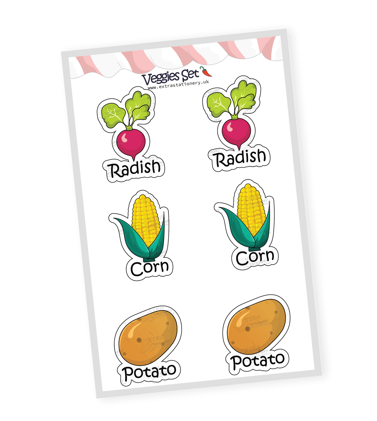 Veggies - 24 Stickers Set