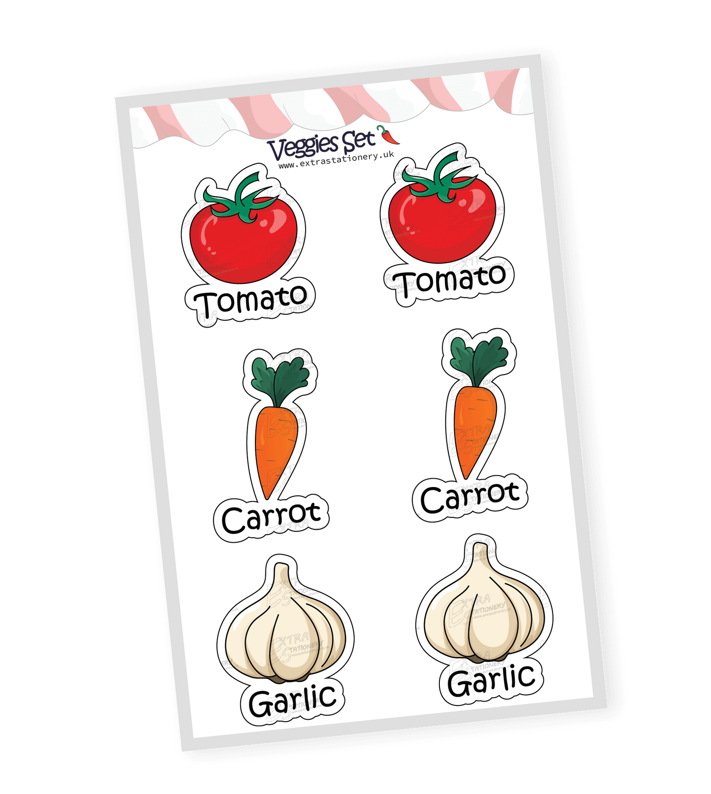 Veggies - 24 Stickers Set