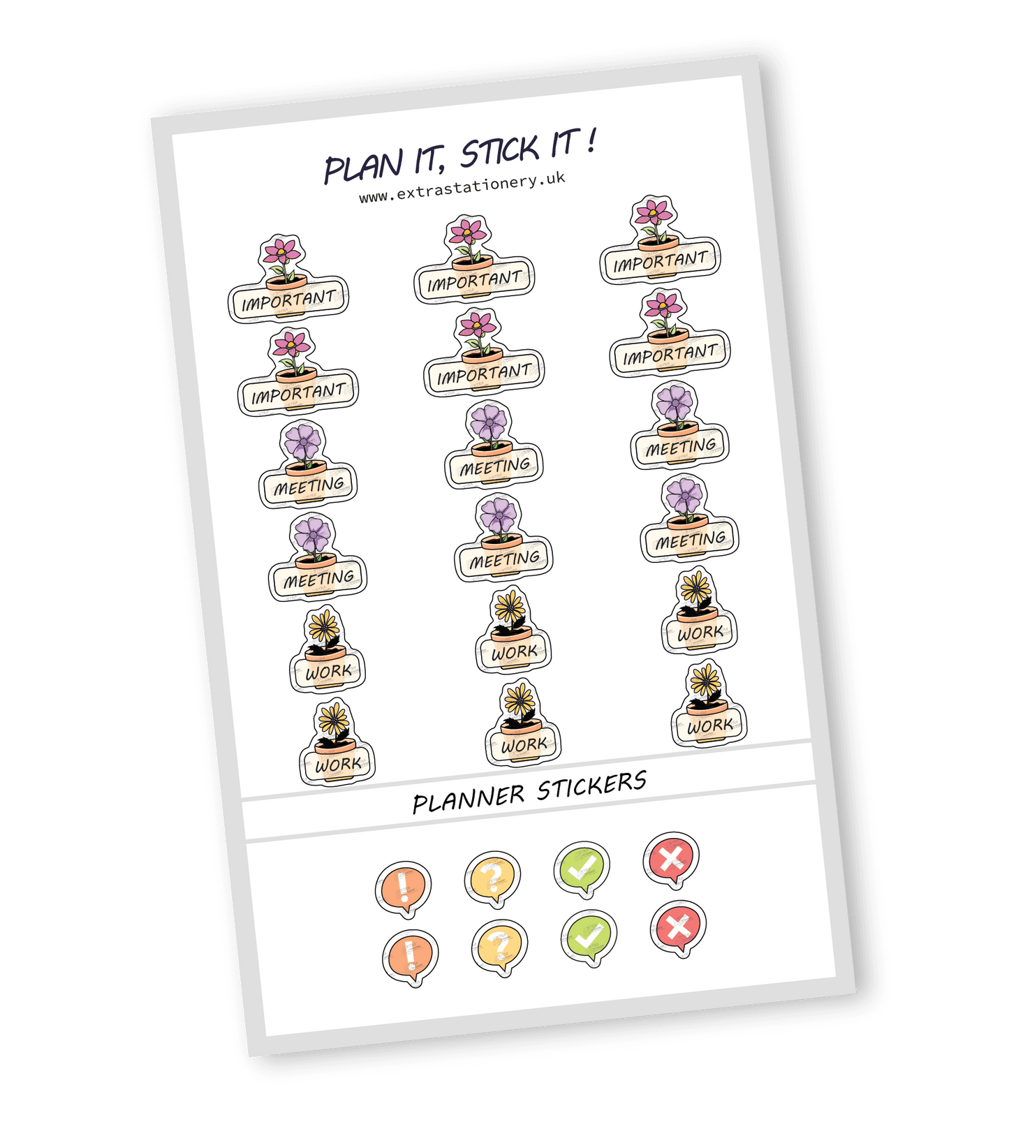 important, meeting, work planner stickers, productivity planner sticker