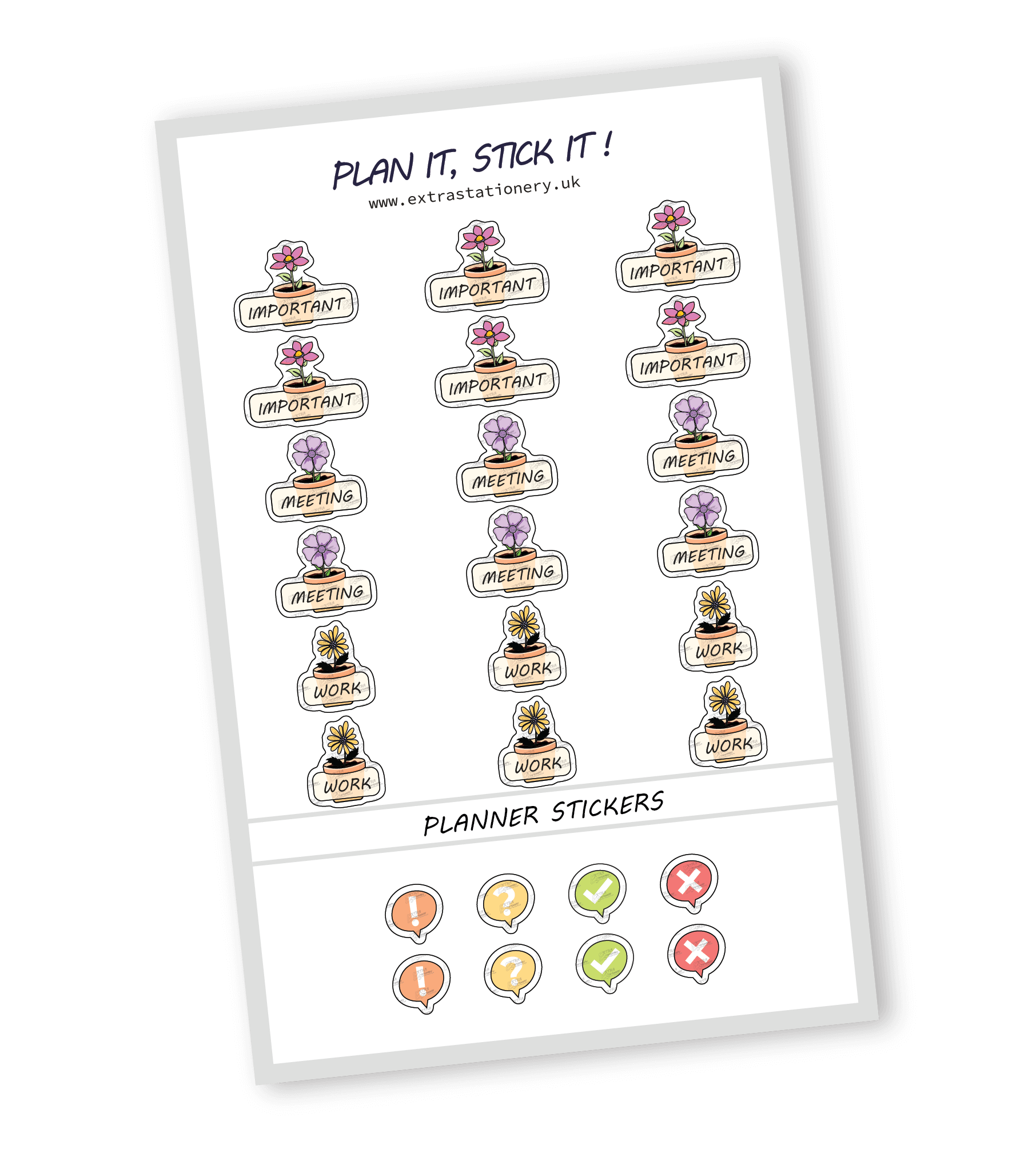 important, meeting, work planner stickers, productivity planner sticker