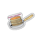 "Sticker of fluffy pancakes cooking on a pan, embodying breakfast bliss and artistic appeal.