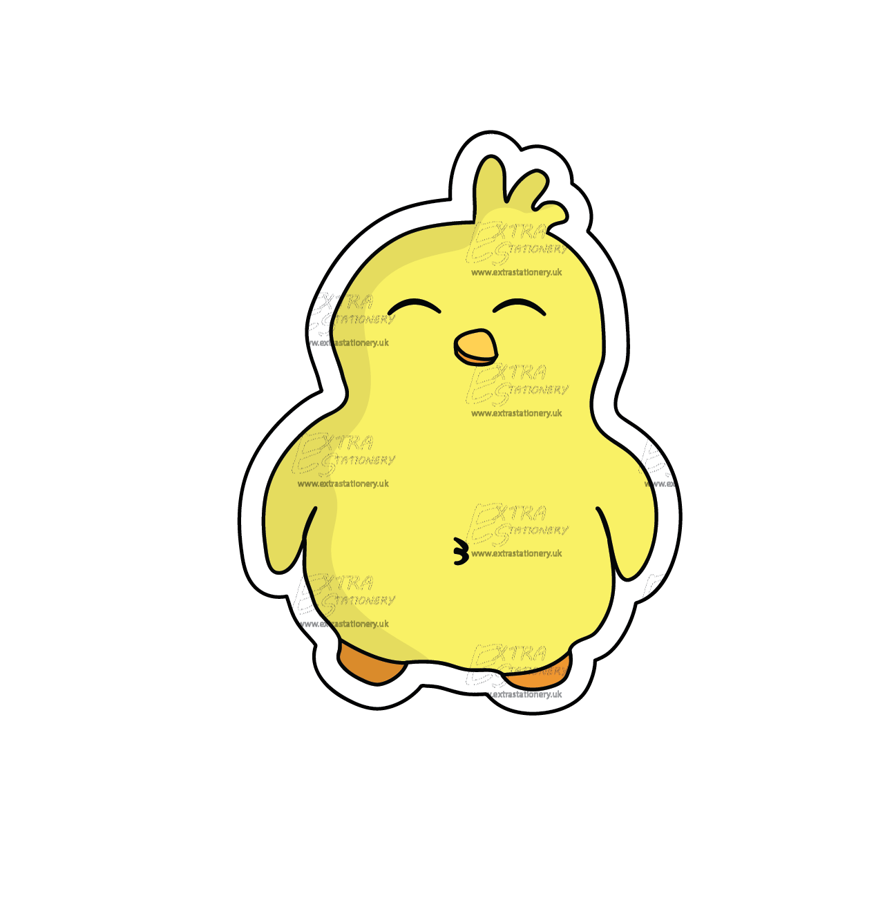 Happy baby chick sticker, radiating joy and positivity, embodying the beauty of simple pleasures.