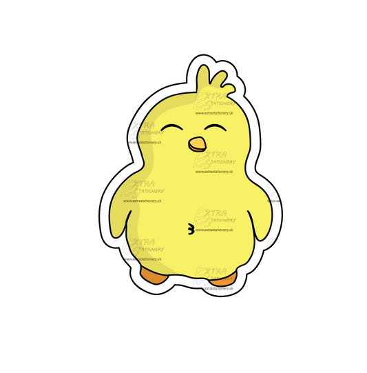 Happy baby chick sticker, radiating joy and positivity, embodying the beauty of simple pleasures.