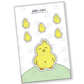 Happy baby chick sticker, radiating joy and positivity, embodying the beauty of simple pleasures.