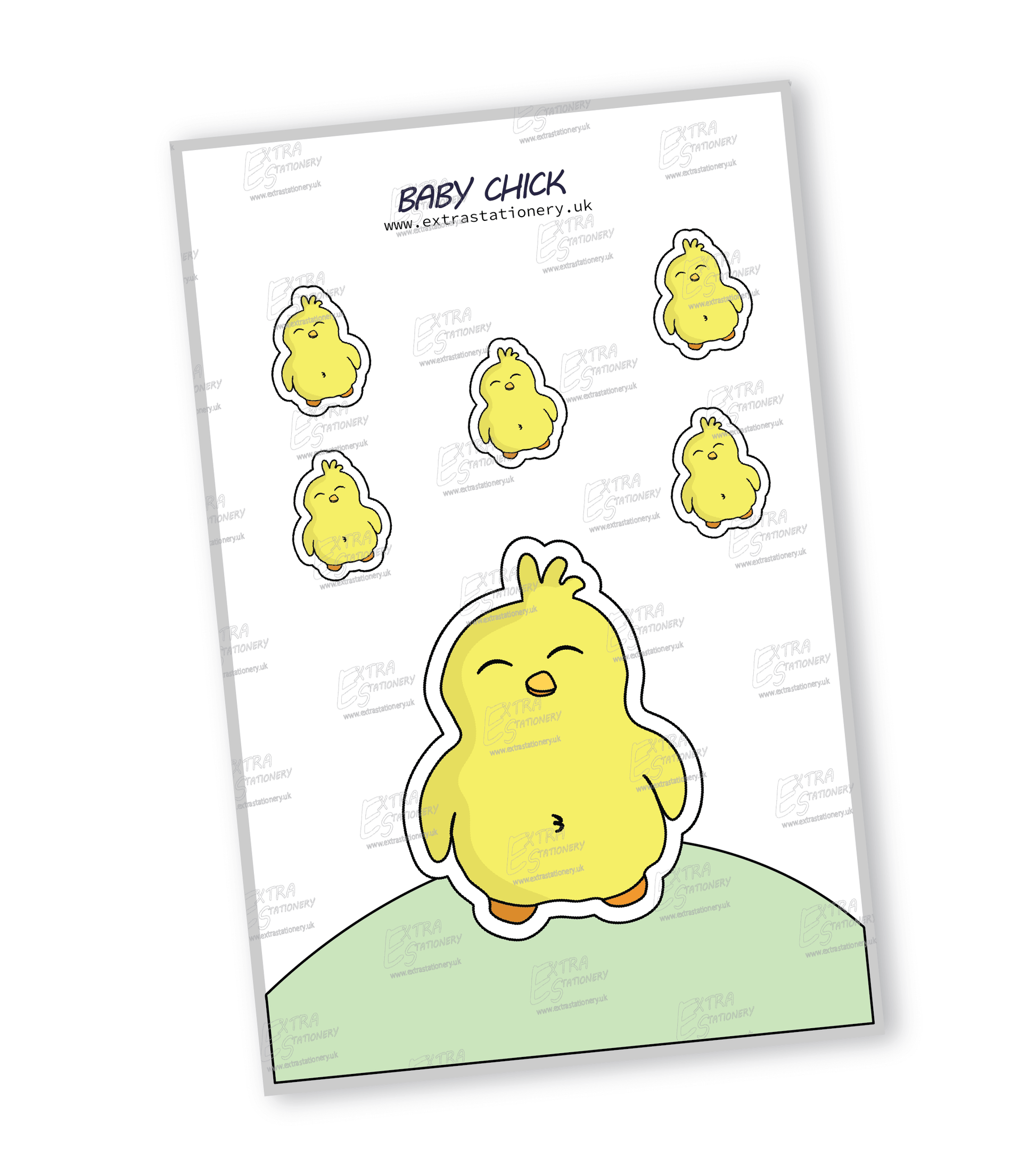 Happy baby chick sticker, radiating joy and positivity, embodying the beauty of simple pleasures.