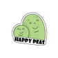 Sticker of two adorable peas, each smiling cheerfully, embodying the beauty of companionship and shared happiness.