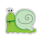 Extra doodle sticker, a happy and friendly snail named Sharon, spreading great vibes with a cheerful smile