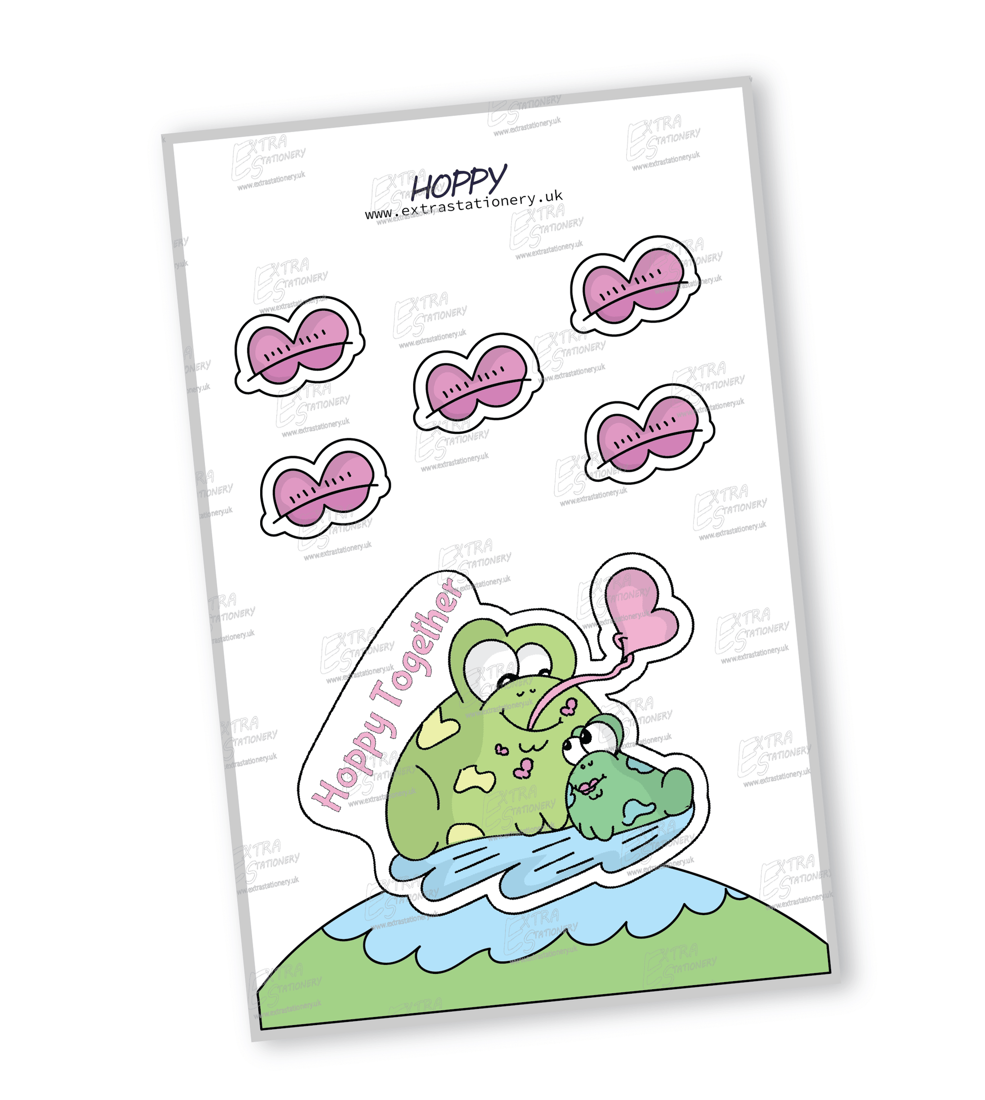 Two happy frogs sharing a kiss sticker, symbolizing affection and togetherness