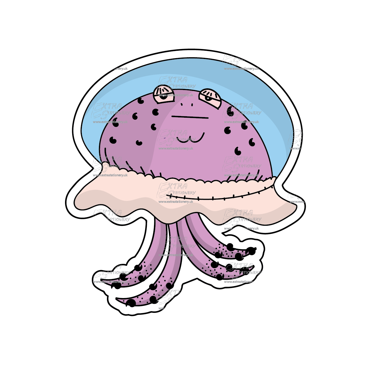 Sticker of a unique water creature resembling a squid with an otherworldly twist, embodying aquatic allure and curiosity