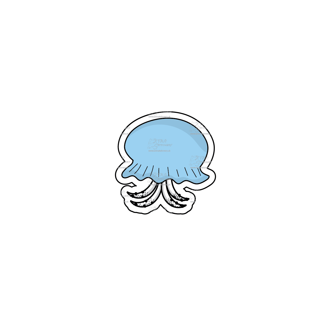 Sticker of a unique water creature resembling a squid with an otherworldly twist, embodying aquatic allure and curiosity