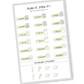 Lime Radiance color, Home organization planner sticker sheet with laundry, tidy up, and groceries stickers - 18 stickers in total (6 of each type)