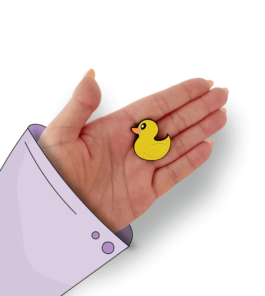 Little Duckling Enamel Pin - A sweet enamel pin featuring a cute baby duckling, perfect for duck enthusiasts and lovers of adorable accessories.