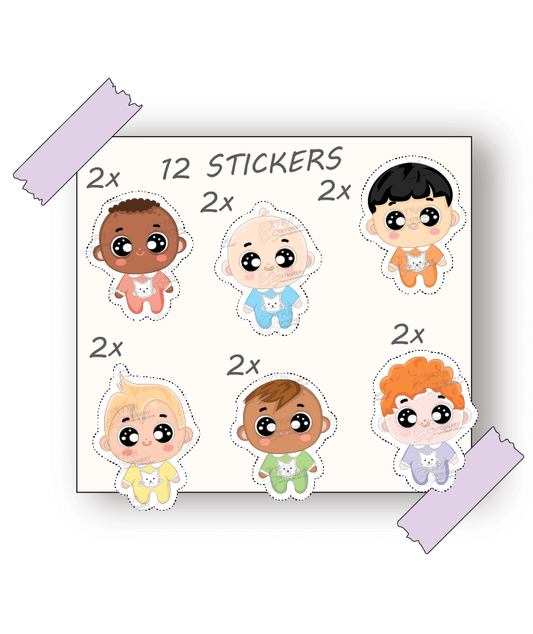 cute mini buddies stickers set for kids