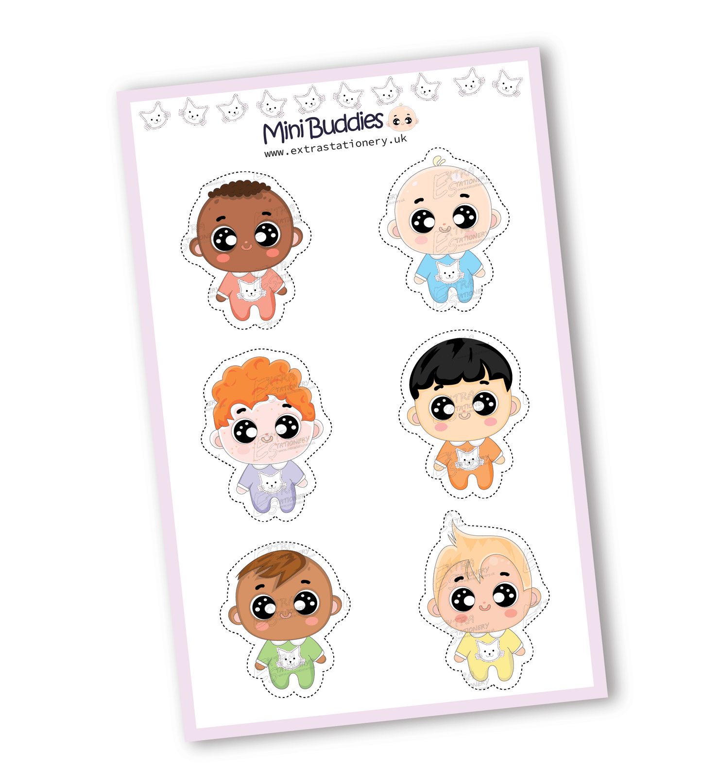 cute mini buddies stickers set for kids