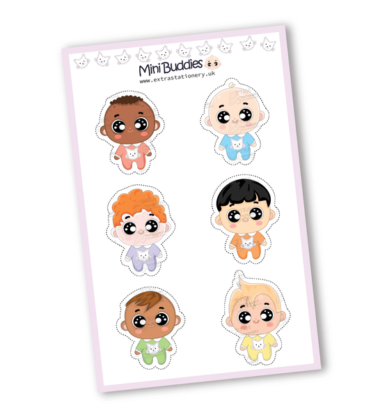 cute mini buddies stickers set for kids