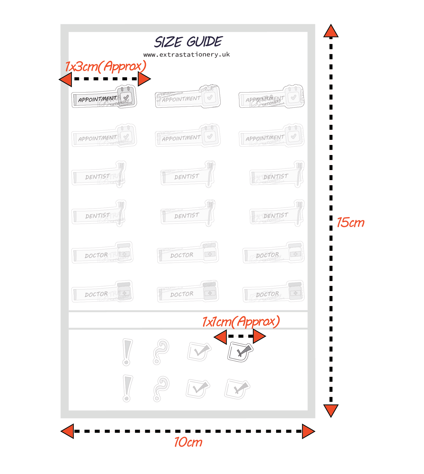 Multicolored Planner Sticker Sheet - Appointment,Dentist,Doctor