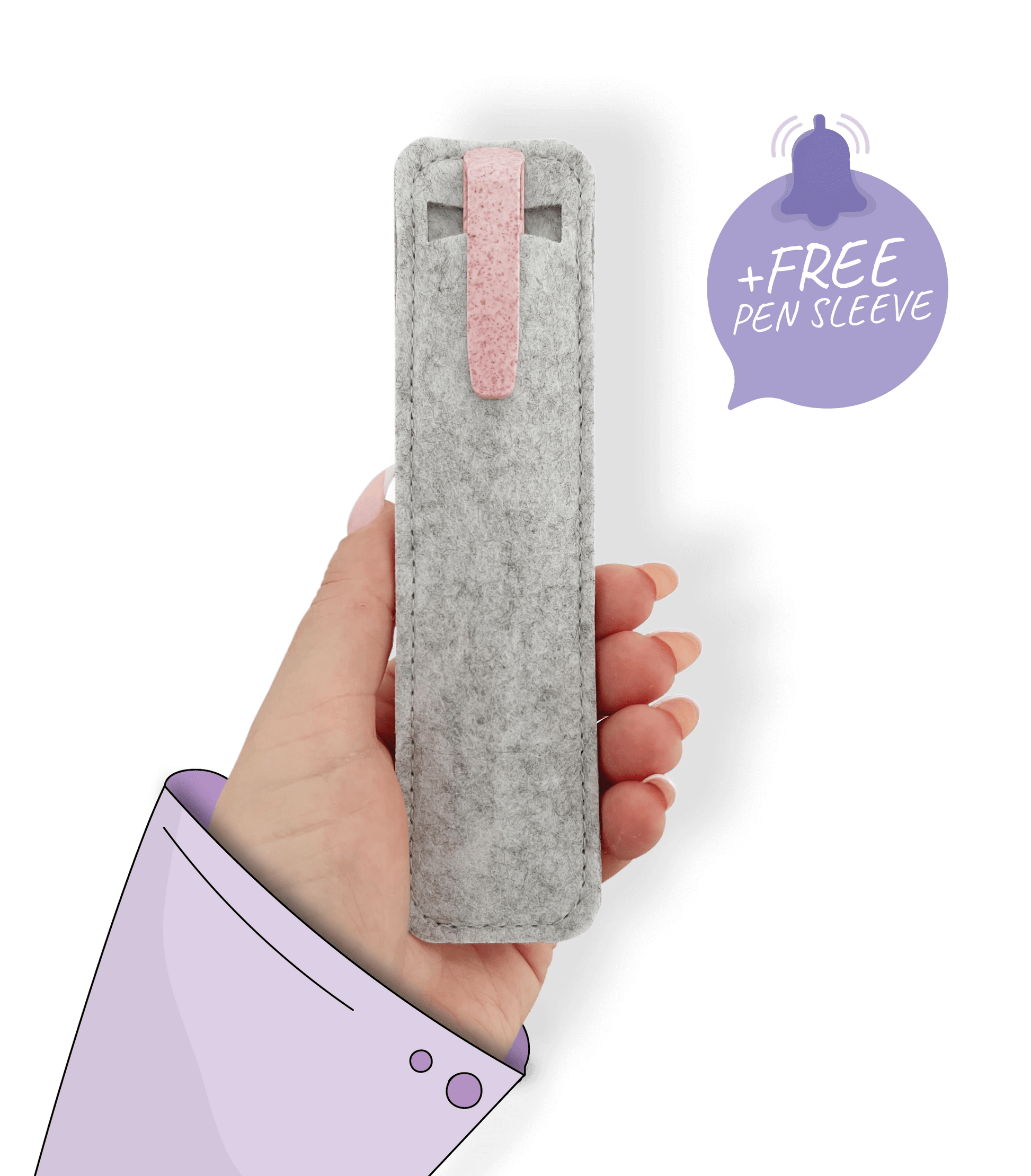 Eco-friendly Baby Pink Recycled Pen in a sleeve