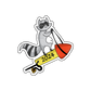 An adorable sticker of a raccoon riding a rocket, adding a cute and cool touch to your New Year celebrations.