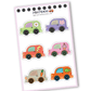 Cute mini motors stickers, for kids.