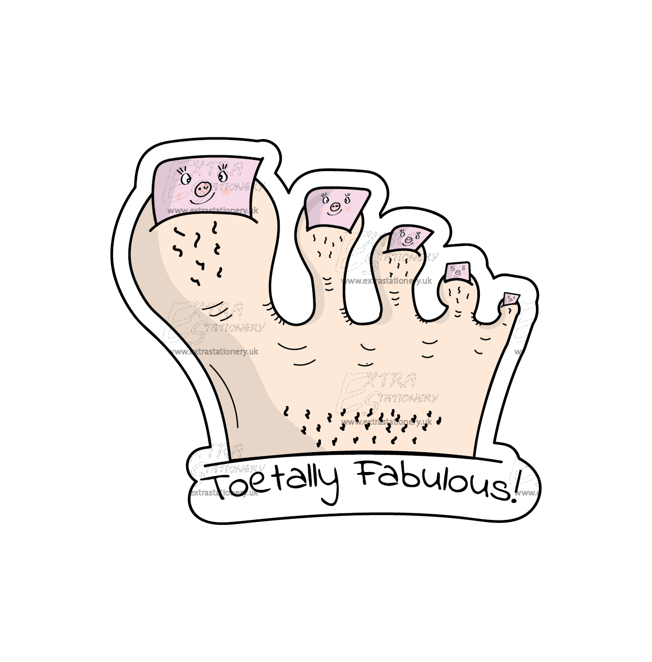 Artistic depiction of feet with piggy face nail art, celebrating creativity and self-expression sticker