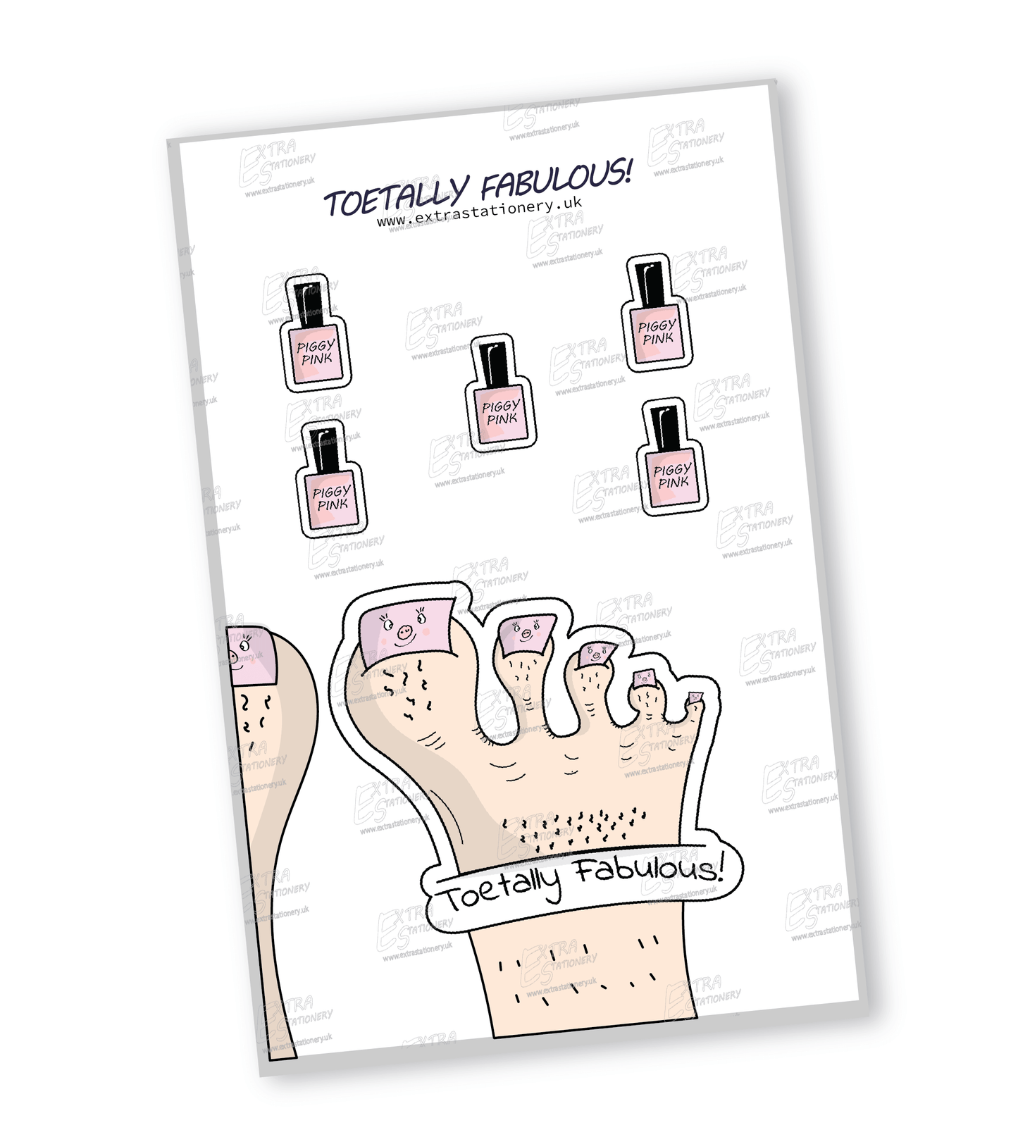 Artistic depiction of feet with piggy face nail art, celebrating creativity and self-expression sticker