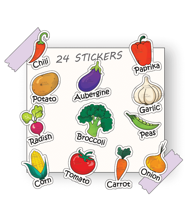 Veggies - 24 Stickers Set